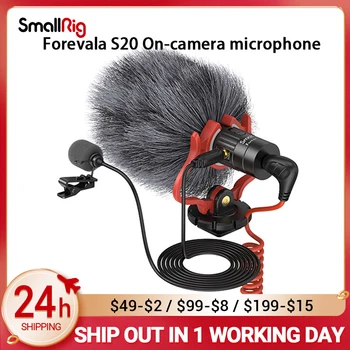 Вграден микрофон SmallRig S20 с ударните стена, Видеомикрофон, стереомикрофон за цифрови огледално-рефлексни фотоапарати за iPhone и смартфони 3468
