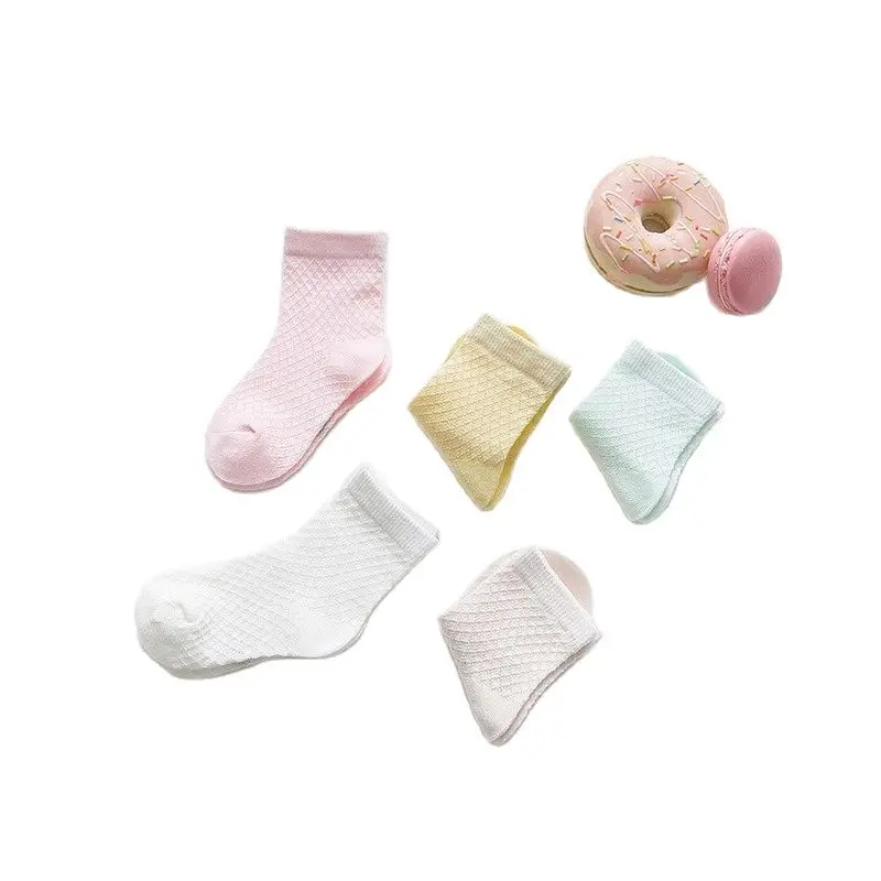5 двойки/лот, чорапи за деца, Летни памучни жакард детски чорапи, Обикновена Многоцветни мрежести чорапи за момичета, сладки чорапи за Новородени момчета и деца, бебешки Изображение 4