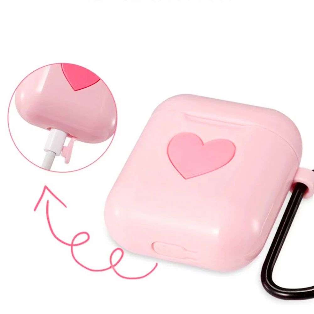Красиви Калъфи За слушалки Apple AirPods Силиконов Калъф за носене Безжична Bluetooth Калъф За Слушалки Сърце Любовник Калъф Кутия За Airpods Изображение 3