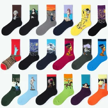 Пролетни и Есенни Известни Чорапи със Средна Дължина, с Модел За Мъже и Жени