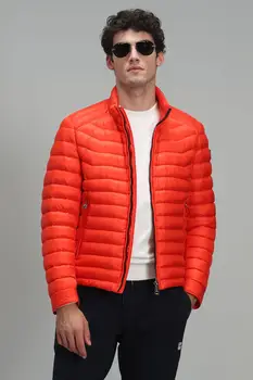 Мъжко палто от гъши пух Andy Оранжев Цвят