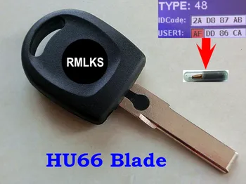RMLKS Автомобилен Ключ Заготовка Подходящ За B5 За Passat Транспондер Ключ ID48 Чип Ключ Режисьорски HU66 Острието Ключ Със Светлина