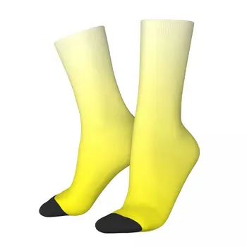 Честит Забавни Мъжки Чорапи Жълто Омбре Реколта Harajuku Наклон Цветни Хип-Хоп Новост Модел На Екипажа Луд Чорап Подарък С Принтом