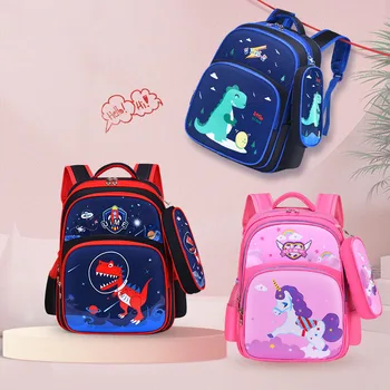 2021 Disney Детска, Училищна чанта За начално училище с Шарени Принцеса от Карикатура, Чанта за Моливи, Уличен Случайни Ученическа Раница За Момичета и Момчета