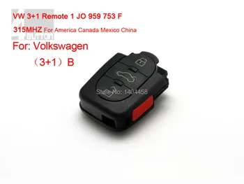 Автоматично дистанционно управление 1 JO 959 753 F 315 Mhz За VW (3 + 1) бутон безплатна доставка