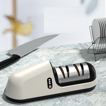 Острилка за ножове, електрически Безжичен Воденичен Камък за Ножове, Кухненски Инструмент, USB Зареждане 2 Часа работно време