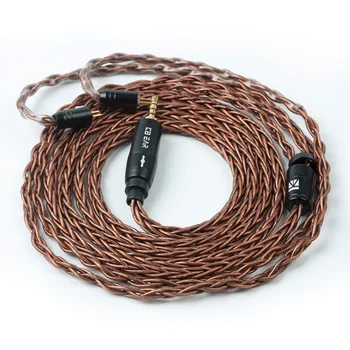 KBEAR 8-жилен Бескислородный меден кабел за слушалки с метален 2-пинов/MMCX /QDC /TFZ жак За слушалки KZ ZSN / ZSN PRO AS10 батерия BL-03