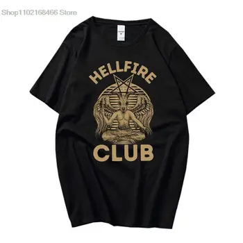 Hellfire Club Хексаграм Тениска Ретро Готически Да Персонализирате Стила Тениска С Принтом 100 Памук Открито За Мъже/За Жени Тениски Хип-Хоп Унисекс Манга