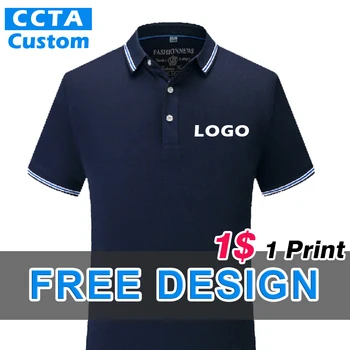 Лятна Евтина Тениска Поло с Къс Ръкав С Логото на 2021 г., Направено По Поръчка на Групата Компании, на Бродирани Топ С Логото на