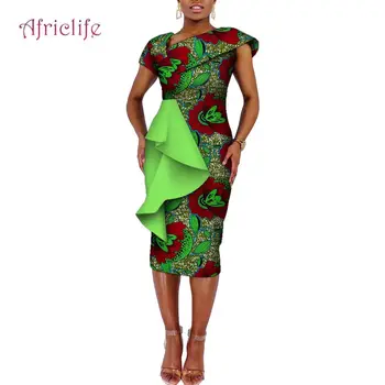 Рокли в Африканския стил за Дамите, Памучно Рокля, традиционно Облекло, Африкански Сватбени Рокли за Жени, Wy4742