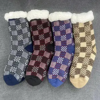 1 Чифт Модни Зимни Високи Чорапи, Гъвкава Защита за краката, Противоусадочные, срещу търкаляне, Зимни Чорапи със средна дължина