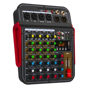 6-Канален dj смесване конзоли контролер 48 Аудио Миксер С Phantom, Bluetooth, USB с ефекти за PC Запис Възпроизвеждане на Професионален МИКСЕР