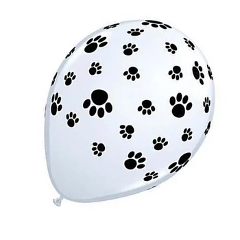 Балони Лапа На Кучето Печат Латексова Парти Бял Инча Рождения Ден Кученце Черна Сватба 