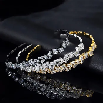 Бразилия Brazalete 3 Цвята Открит Гривна Нови Модни Циркониеви Бижута Silver Цвят CZ Crystal Дамски Гривни, Гривни За Жени