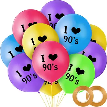 30 парчета от 90-те Години на Тематични Аксесоари за Партита, Определени Обичам 90-те години на Латекс Балони, за да се Върне Към 90-те години на Рожден Ден на Връщане Вечерни Украса