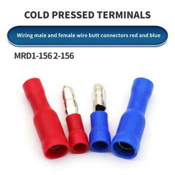 50 броя на червени и сини мъжки и женски конектори с пулевой изолация, запресоване терминал FRD1.25-156 FRD1-156 MPD1.25-156 MPD1-156