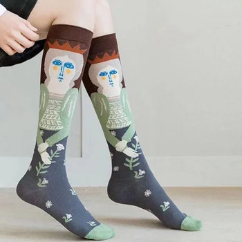 Пролетно-есенни Универсални Индивидуалност, Нови дамски чорапи Ins в Британския стил, Тесни Чорапи за Краката, Чорапи до коляното, Улични