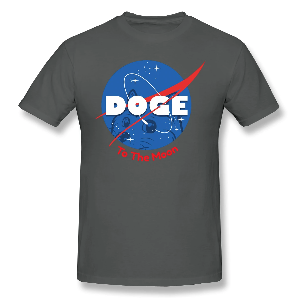 Памучен Тениска Doge Space Марс С Принтом Dogecoin За Мъже, Модни Градинска Облекло Изображение 1