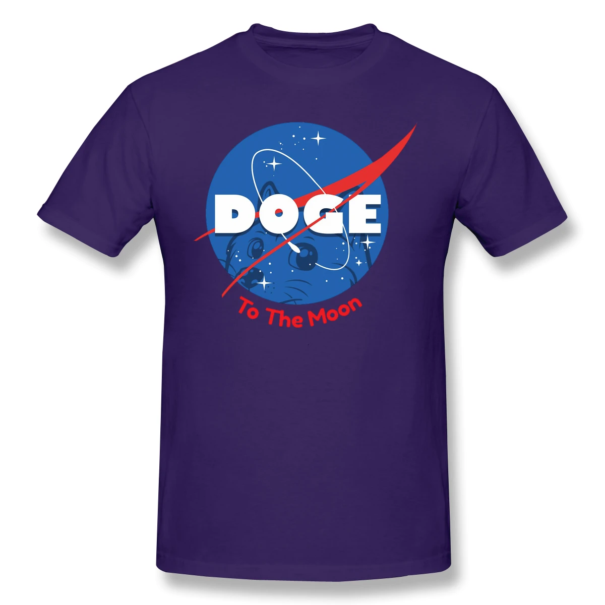 Памучен Тениска Doge Space Марс С Принтом Dogecoin За Мъже, Модни Градинска Облекло Изображение 2