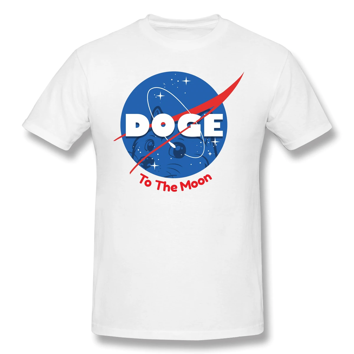 Памучен Тениска Doge Space Марс С Принтом Dogecoin За Мъже, Модни Градинска Облекло Изображение 3