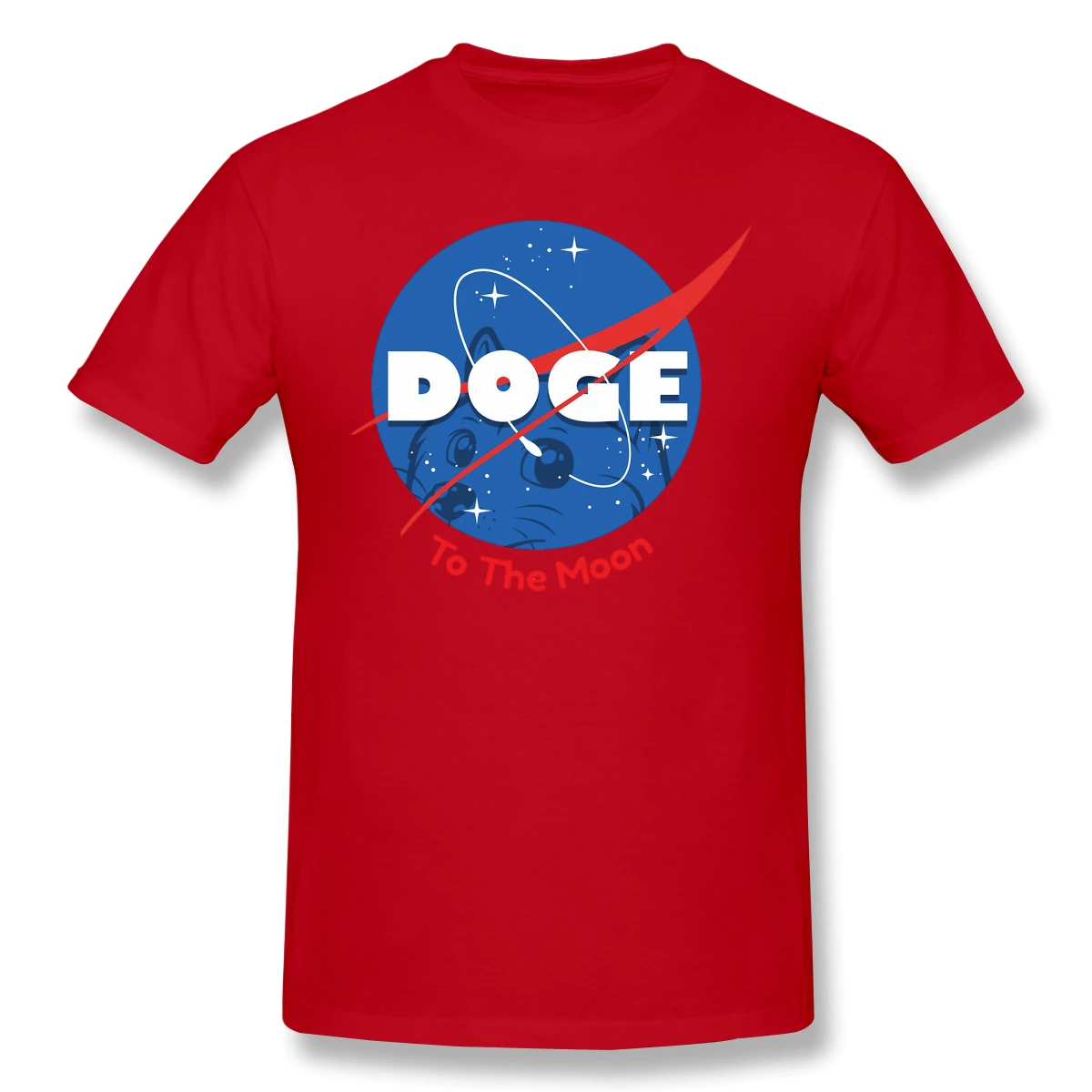 Памучен Тениска Doge Space Марс С Принтом Dogecoin За Мъже, Модни Градинска Облекло Изображение 4