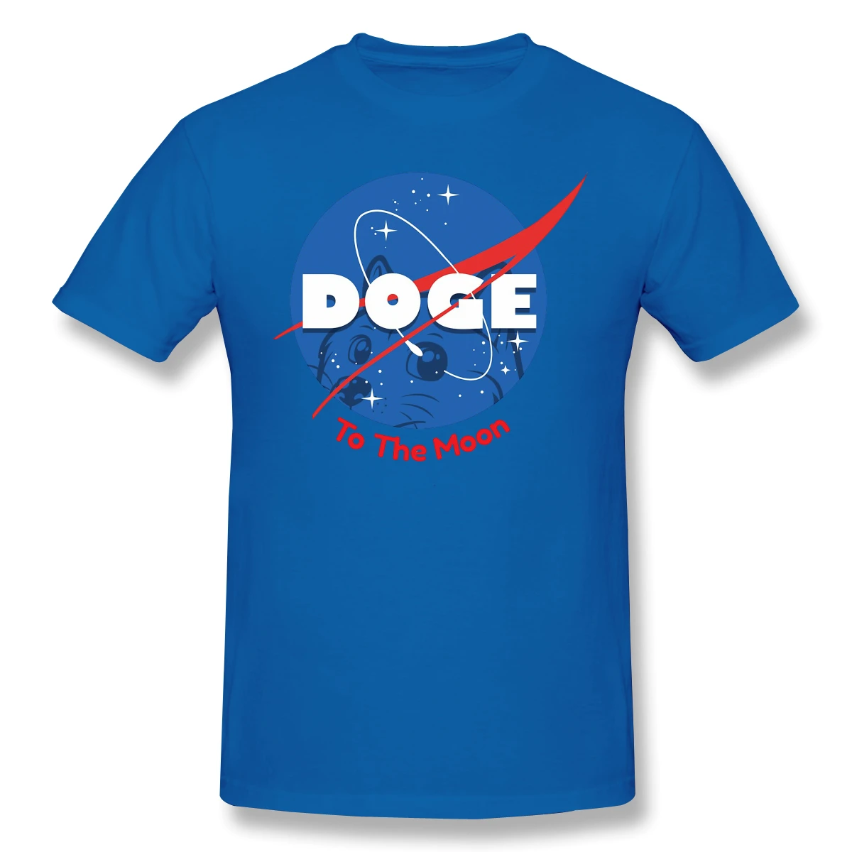 Памучен Тениска Doge Space Марс С Принтом Dogecoin За Мъже, Модни Градинска Облекло Изображение 5
