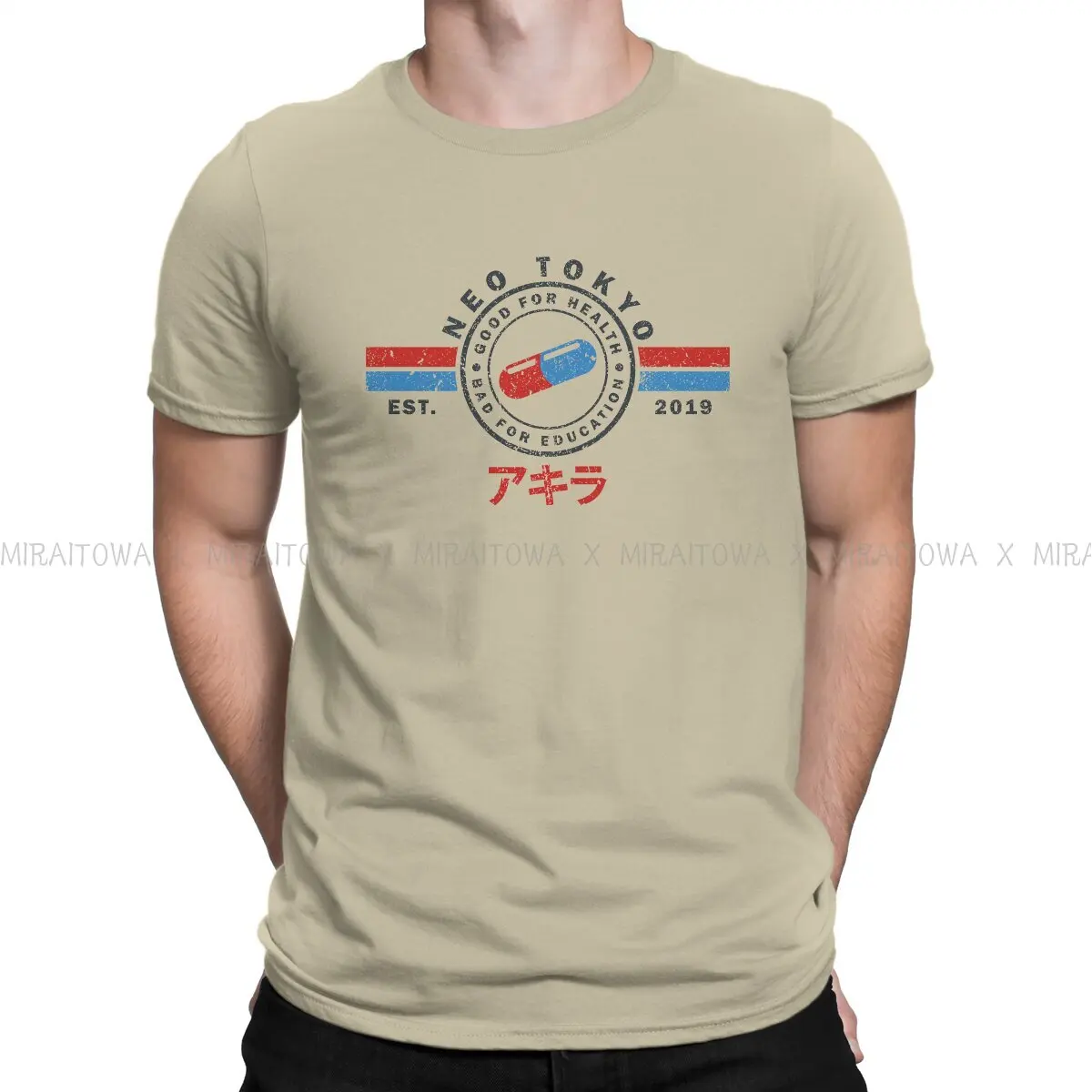 Тениска АКИРА The Capsules Нео Токио, мъжка риза в стил Харадзюку Гръндж, мъжки Дрехи, с Кръгло деколте Оверсайз Изображение 0