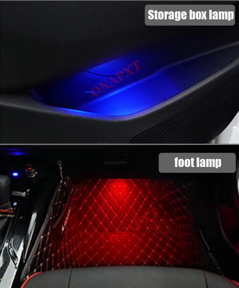 Авточасти За Toyota Corolla Levin 2019-2021 Бутон за Управление Декоративен Околните Светлина Атмосферни Лампа с подсветка Ленти 64 Цветове Изображение 5