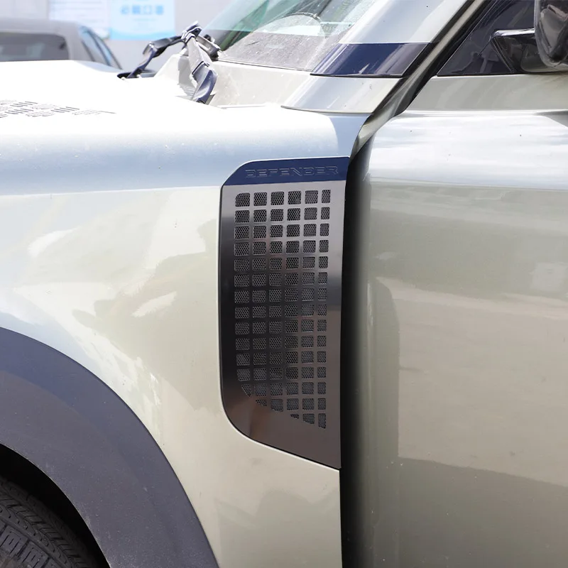 За Land Rover Defender 110 2020-2022алюминиевое Кола Крило на входящия Въздух Окото Капачка Защитна Капачка Декоративна Лента за аксесоари за Автомобили Изображение 4