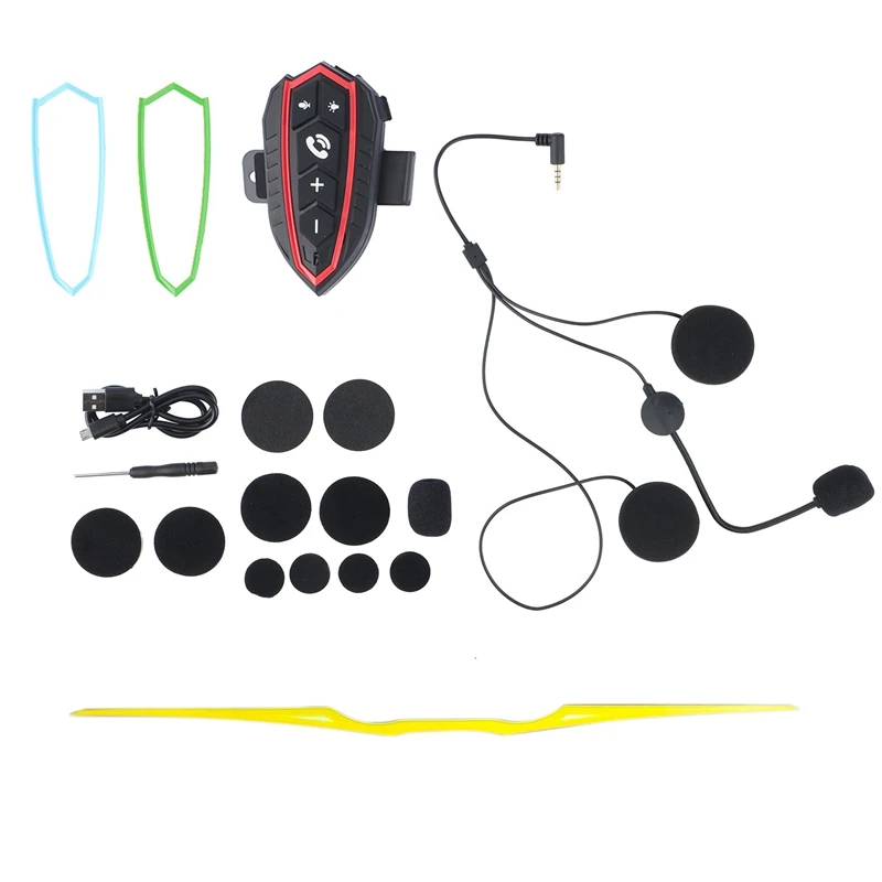 Мотоциклет Bluetooth-каска С усилвател, Слушалки За Повикване Гласов Помощник студена светлинна Ивица, намаляване на шума с ЦПУ Изображение 1