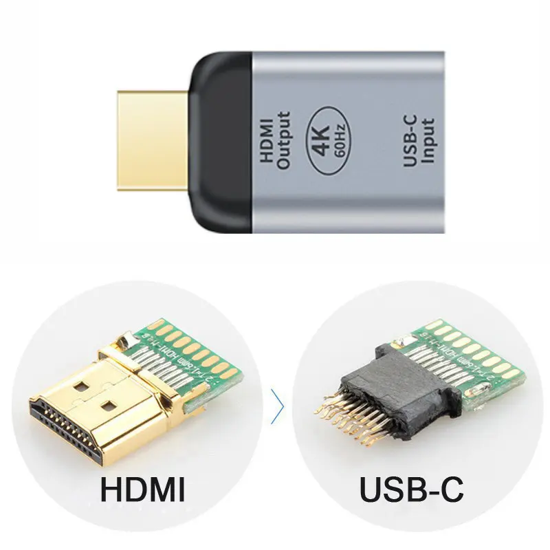 Jimier USB-C USB-3.1 Тип C Женски Източник за HDMI Приемник HDTV Ultra HD Адаптер 4K 60hz Ultra HD 1080p за Таблет & Изображение 4