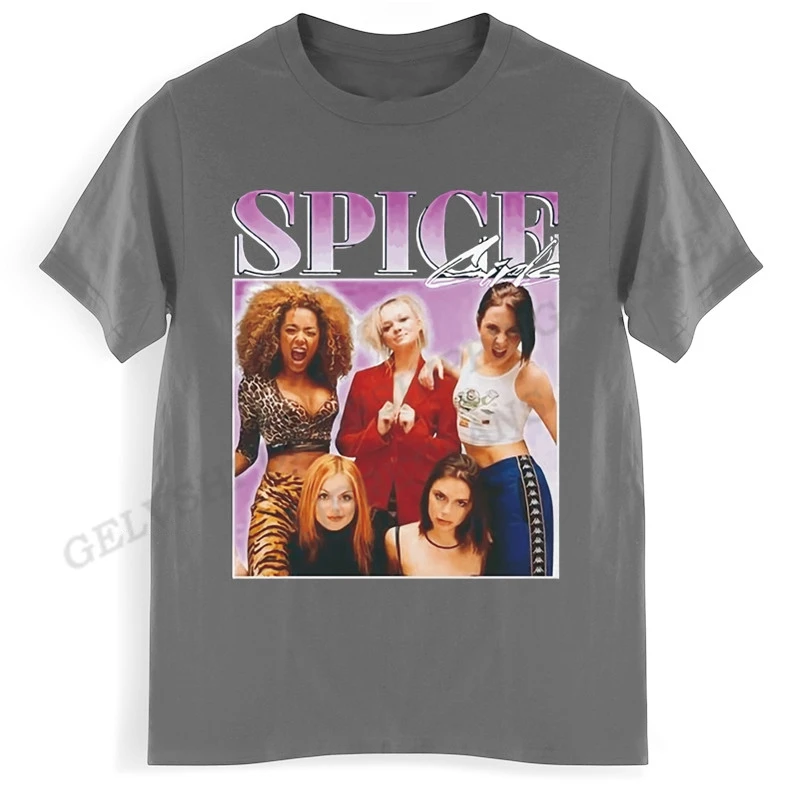 2022 Лятна мъжка тениска, тениска Spice Girls, Мъжки и Дамски Модни памучен тениска, градинска риза в стил хип-хоп, топове, рок-група, Camiseta Hombre Изображение 4