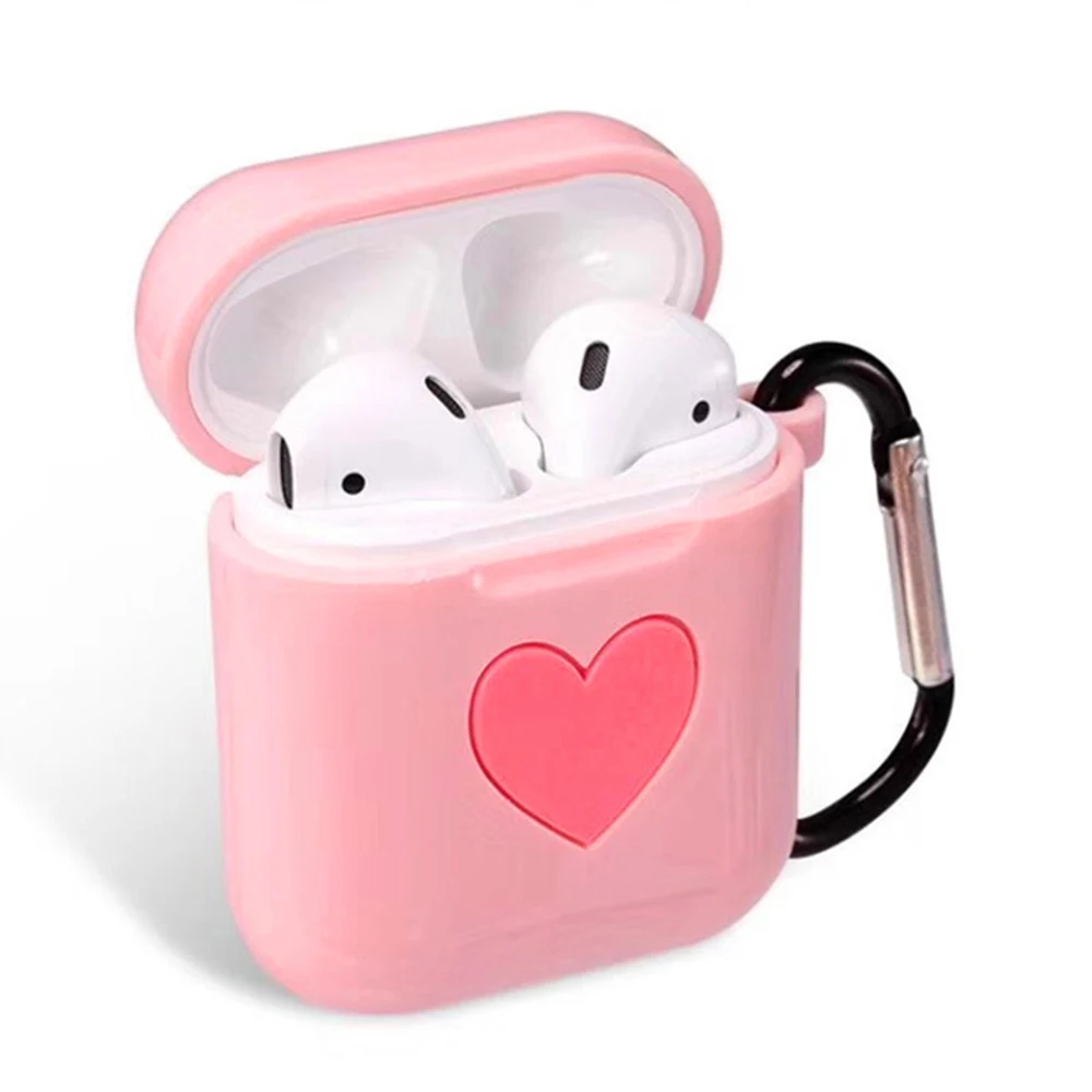 Красиви Калъфи За слушалки Apple AirPods Силиконов Калъф за носене Безжична Bluetooth Калъф За Слушалки Сърце Любовник Калъф Кутия За Airpods Изображение 1
