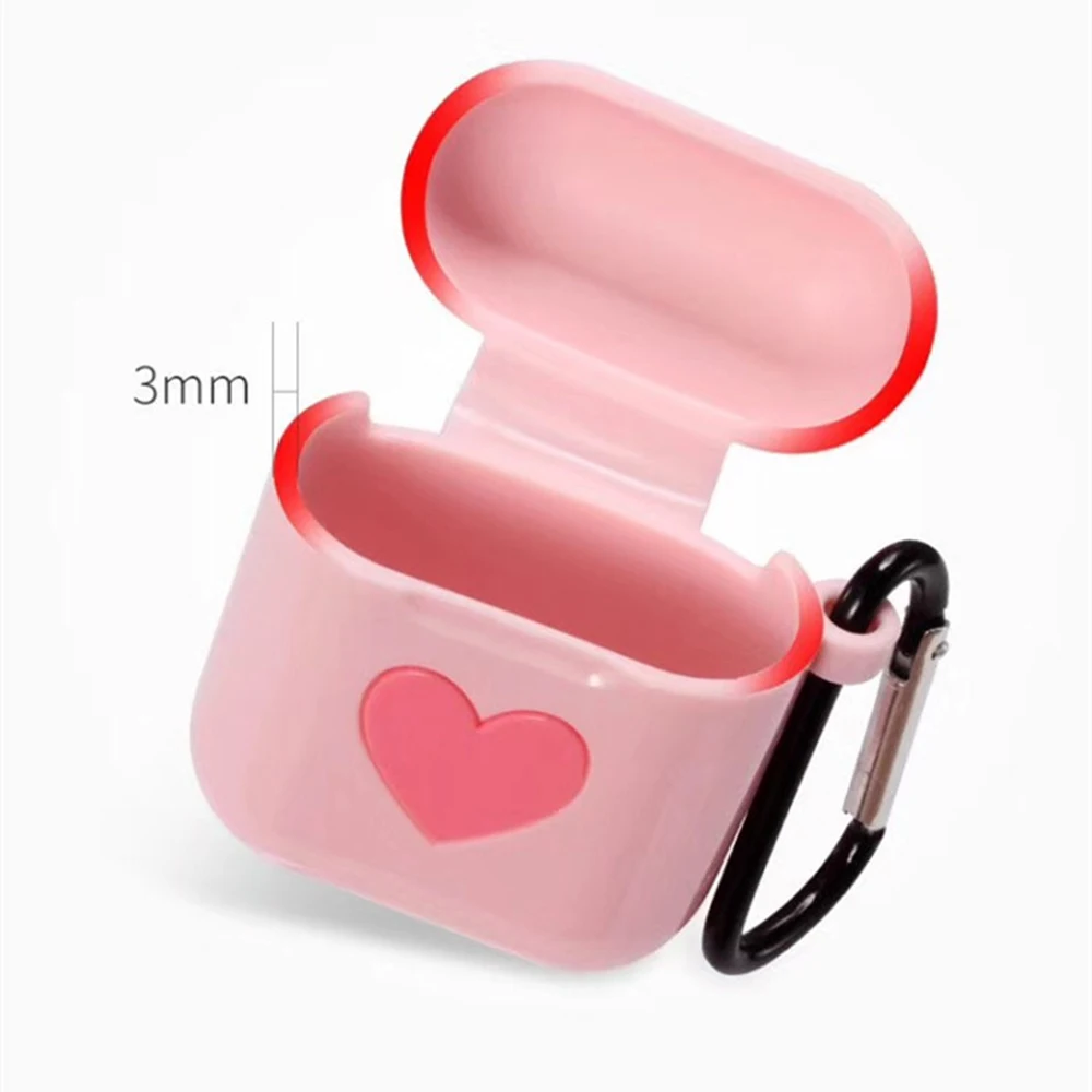 Красиви Калъфи За слушалки Apple AirPods Силиконов Калъф за носене Безжична Bluetooth Калъф За Слушалки Сърце Любовник Калъф Кутия За Airpods Изображение 2