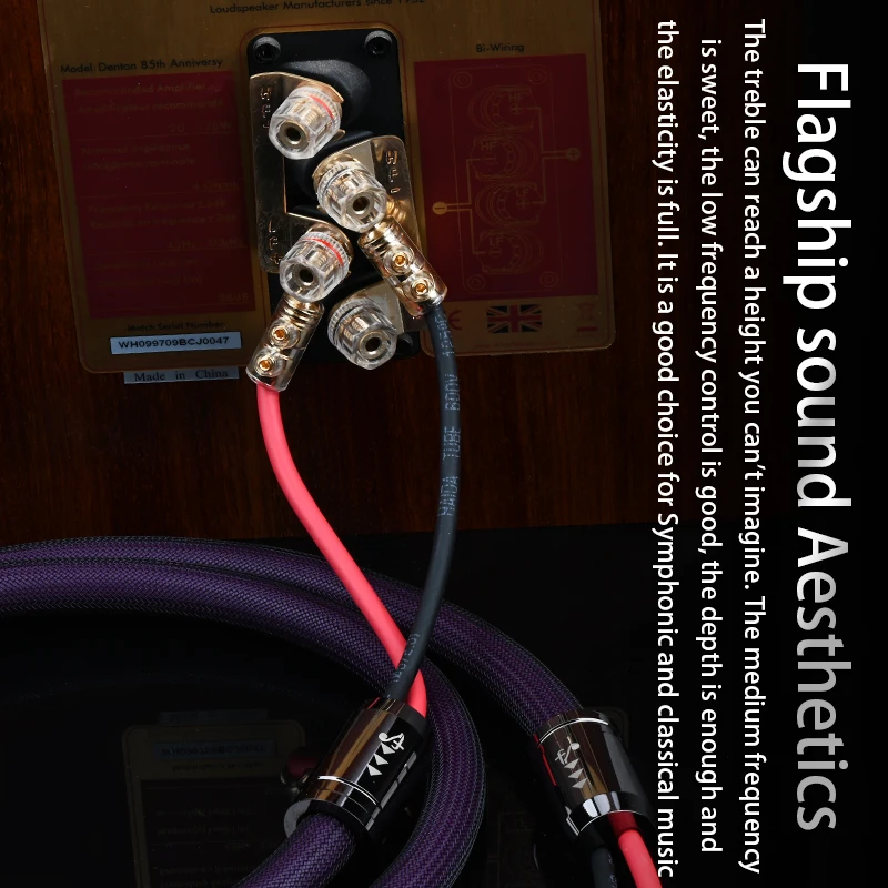 Една двойка ATAUDIO 7N OCC аудио Hi-FI кабел динамиката на HI-FI висококачествен усилвател кабел динамиката на Банан Y-пинов штекерный кабел Изображение 4